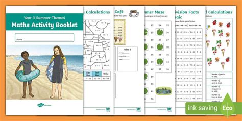 Year 3 Summer Maths Booklet Australian Version - Twinkl