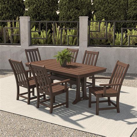 POLYWOOD Vineyard 7-Piece Dining Set - Mahogany : BBQGuys