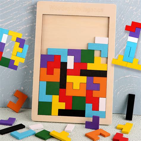 Wood Intelligence Jigsaw Puzzle – Tetris Board Fun! – Giftoo