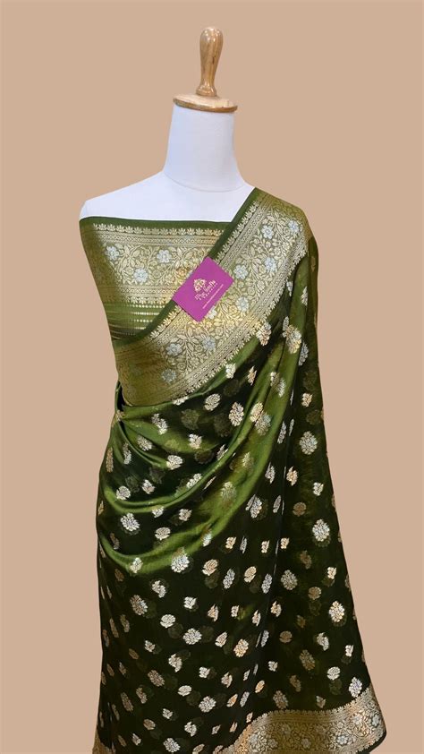 Pure Mango Silk Banarasi Saree – The Crafts Banaras