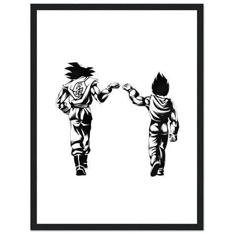 Goku & Vegeta Fist Bump Framed Manga Poster | Dragon Ball Z Wall Art ...