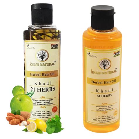 Buy Khadi Natural 21 Herbs + 51 Herbs Hair Oil 420ML - Powerful Herbal ...