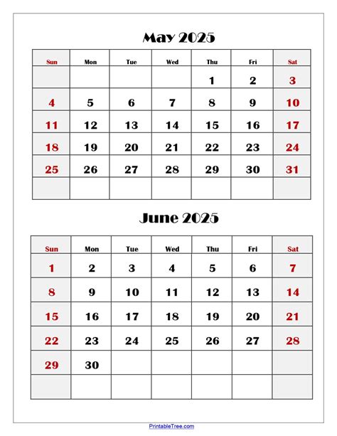 Printable May And June 2025 Calendar