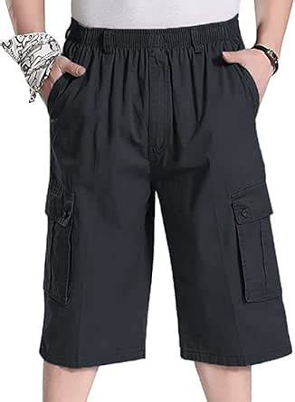 Buy Reoutlook 3/4 Long Denim Cargo Capri for Men/Denim Cargo Capri (M ...