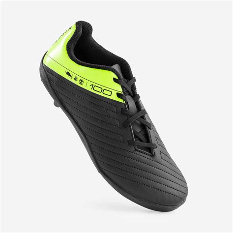 Football Boots for Kids - Black/Yellow - Lace 100 Grass - UK 5 EU38 ...