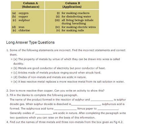 Science Chapter 4 Class 8 Exercise 的图像结果