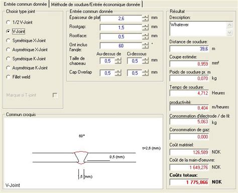 Calcul de poids au Kg de métal d'apport nécessaire