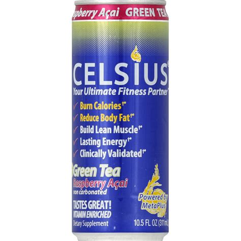Celsius Green Tea, Raspberry Acai (10.5 oz) Delivery or Pickup Near Me ...