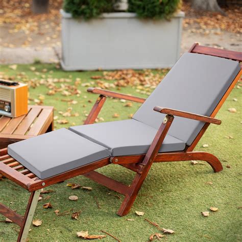 Pinkunn 4 Pcs Chaise Lounge Cushion Waterproof Outdoor Lounge Chair ...