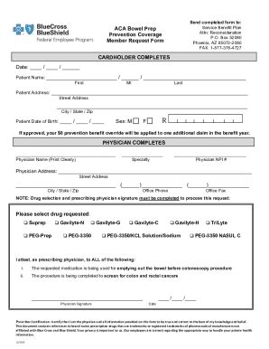 Fillable Online ACA Bowel Prep Prevention Form CA.docx Fax Email Print ...