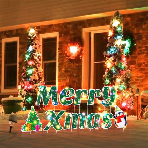 Merry Christmas Sign Lighted