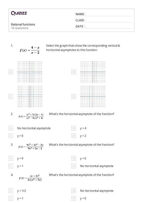 Image result for Graph Rational Functions Worksheet