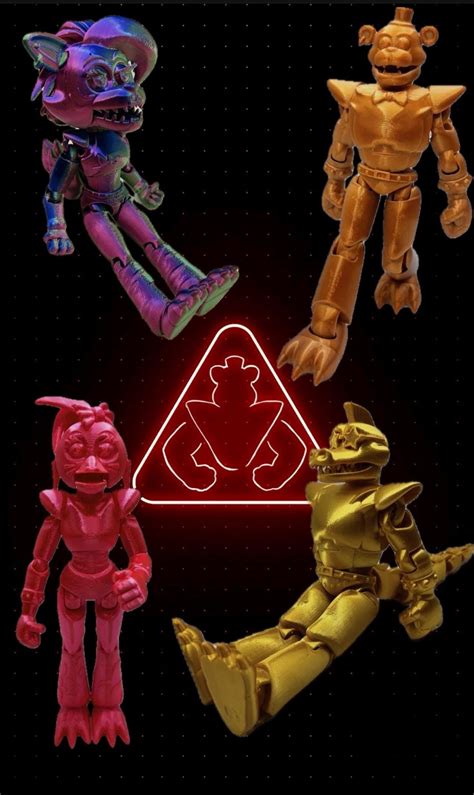 GLAMROCK FNAF SET Five Nights at Freddy's Security Breach Flexi Sensory ...
