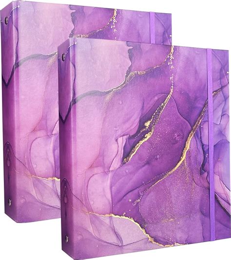 Amazon.com : 2 Pieces 3 Ring Binder Cute Binders 1 Inch Marble Binder ...