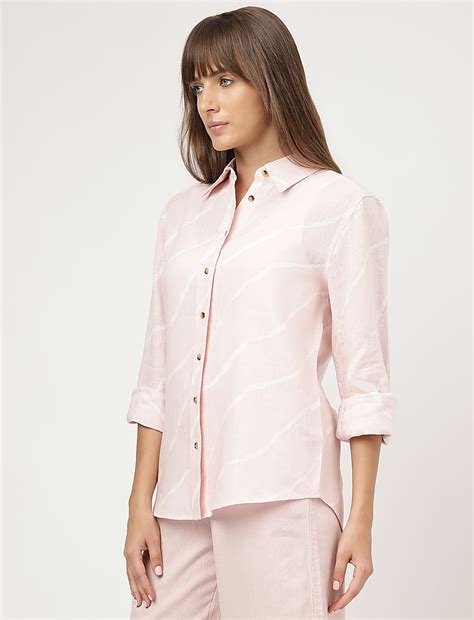 Buy Pure Linen Striped Spread Collar Shirt at Marks & Spencer