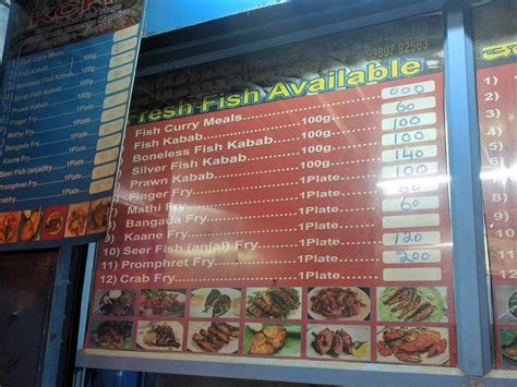 Menu at KCFF( Fish fry), Bengaluru