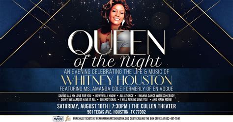 Queen of the Night: A Tribute to Whitney Houston - Houston, TX, Wortham ...