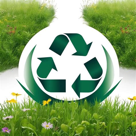 Recycling symbol in green nature isolated on white background | Premium ...