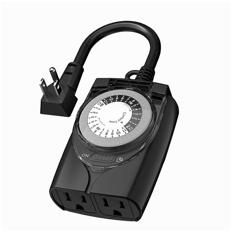 HBN Outdoor Timer Outlet Waterproof, 24 Hour Mechanical Light Timers ...