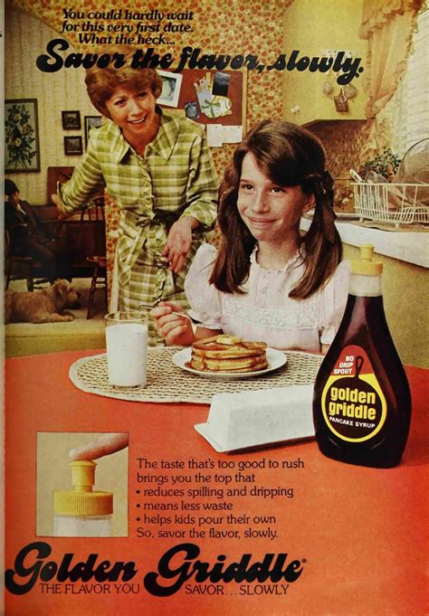 Golden Griddle Pancake Syrup, 1977 : r/vintageads