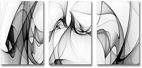Black and White Line Print Art Abstract Canvas Painting Modern Wall ...