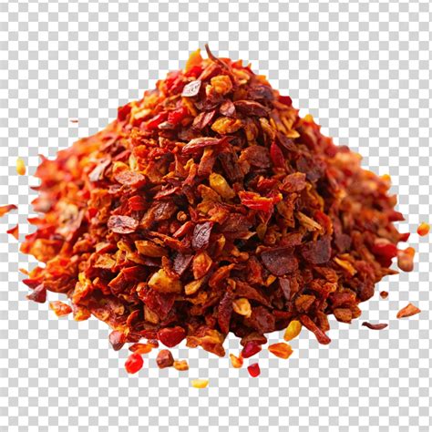 Premium PSD | Pile of chili red pepper flake isolated on transparent ...