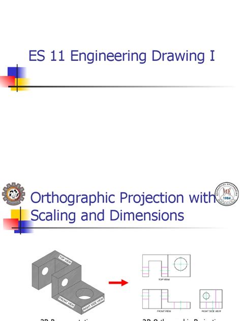 Orthographic Projection With Scaling and Dimensions Engineering Drawing ...