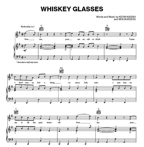Whiskey Glasses by Morgan Wallen Sheet Music - Meta-chords