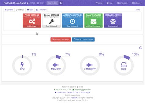 CCcam Panel Demo - FaalSoft