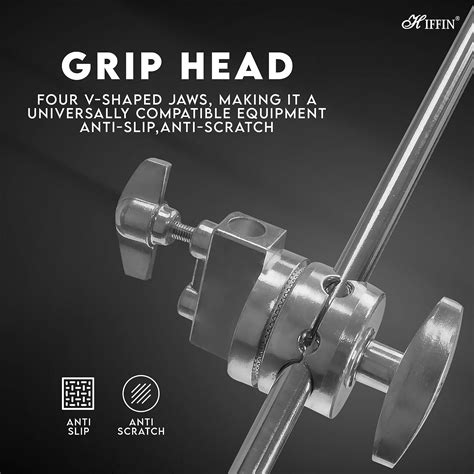 Hiffin 9.5Ft Heavy Duty Light Stand Stainless Steel C Stand Turtle Base ...