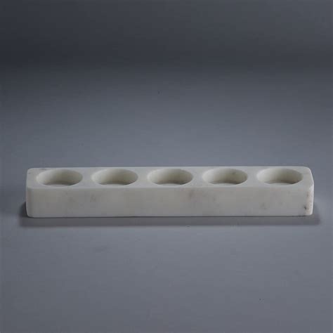 Stone Essential - White Marble 5 Tea Light Holder | Marble Home Décor
