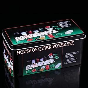 House of Quirk Poker Set Casino Game - 200 Poker Chips for Adult ...