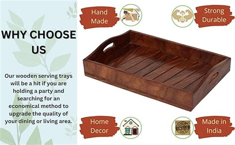 CRAFTARENA Handmade Wooden Multipurpose Serving Tray | Handcrafted ...