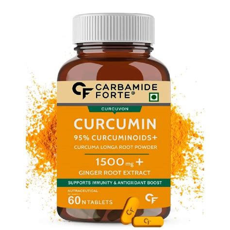 Carbamide Forte Curcumin with Piperine Tablets with Curcuminoids for ...