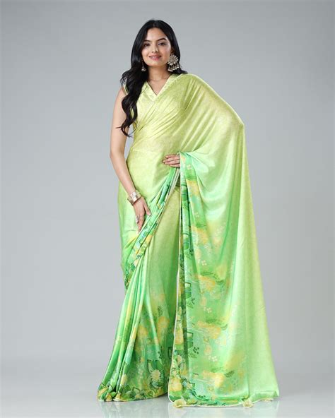 Luxuriously Soft: Chiffon Satin Saree – Fabcurate