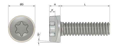 M5 x 16mm T25 Torx Low Cap Head Screws (ISO 14580) - Thread Locking ...