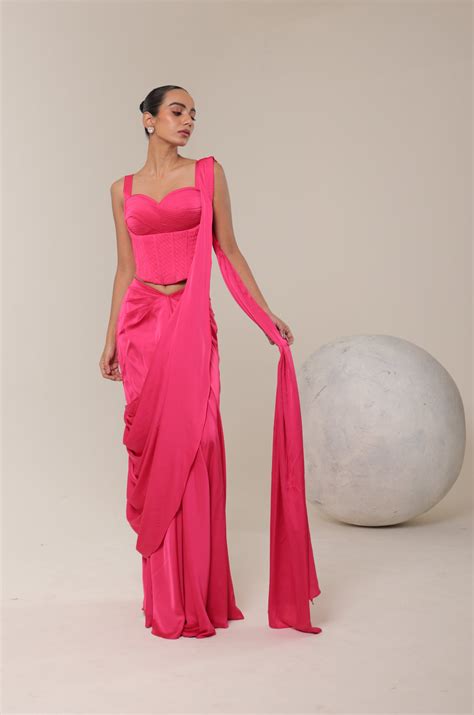 GOLABI CORSET SAREE – LIBAS CAFE by NIDHI & ASHISH