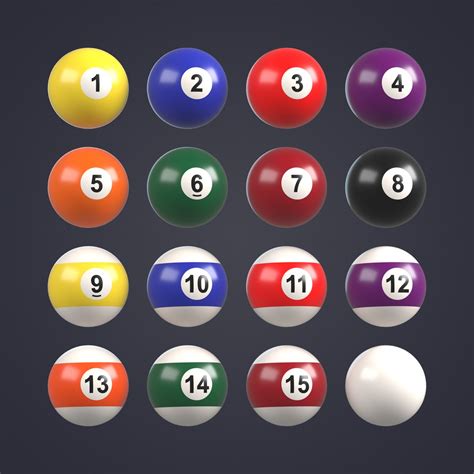 3D Billiard Balls Model - TurboSquid 2017014