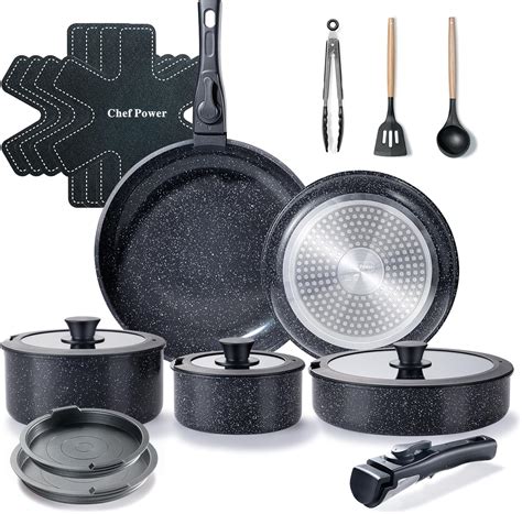 Amazon.com: Chef Power Ceramic Nonstick Cookware Set 19 Piece with ...