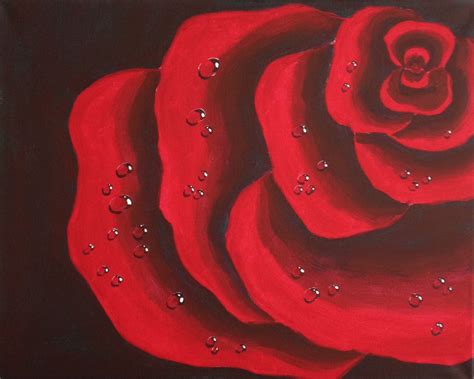 Raindrops on Roses Written Instructions - Pinot's Palette Painting
