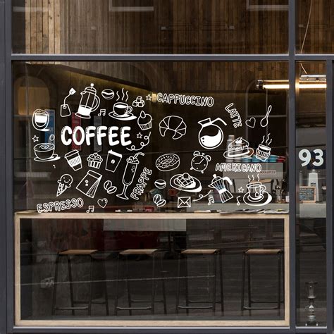 Оформление кофейни с помощью виниловых наклеек на окна и стены ...