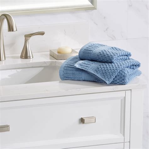 NY Loft 6-Piece Blue Shadow Cotton Quick Dry Hand Towel at Lowes.com