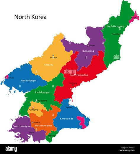 North Korea Political Map. Eps Illustrator Map | Vector Maps
