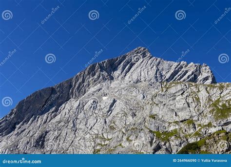 Mountains Alpspitze and Zugspitze in Austria Germany Border Stock Photo ...
