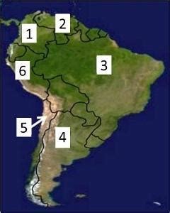 Colombia is located at number _____ on the map above, and Chile is ...