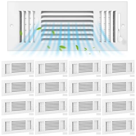 Zonon 18 Pcs 12 x 4 Inch Air Ceiling Vent Covers 3 Way White Ceiling ...