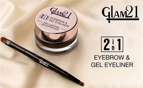 Buy Glam21 2-in-1 Eyebrow Powder & Gel Eyeliner | Intense Black Color ...