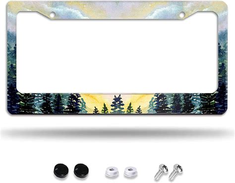 Amazon.com: Watercolor Sky Clouds License Plate Frame Beautiful Stars ...