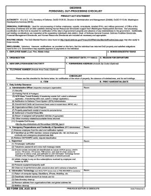 Fillable Online dtic SD Form 225, OSD/WHS Personnel Out-Processing ...