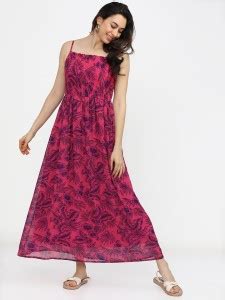 Tokyo Talkies Women Maxi Pink Full Length Dress - Buy Tokyo Talkies ...